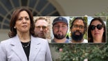 American voters behind image of VP Kamala Harris at the White House