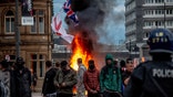 Bonfire during a riot