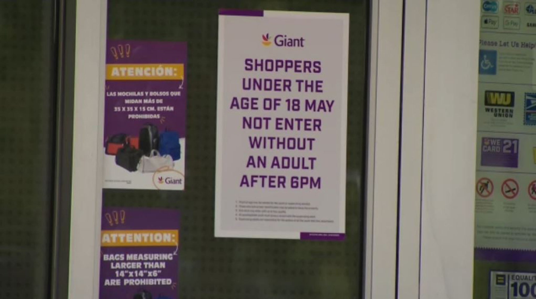 Giant Food Bans Unaccompanied Minors, Large Bags in Select Stores to Curb Retail Theft