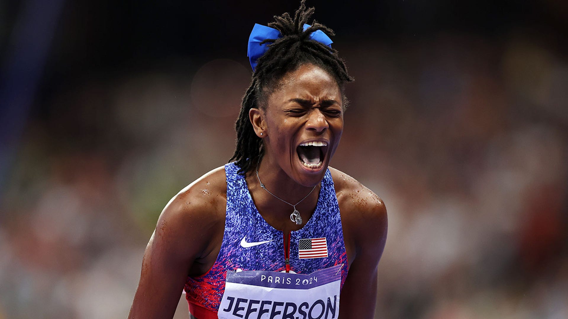 Melissa Jefferson celebrates