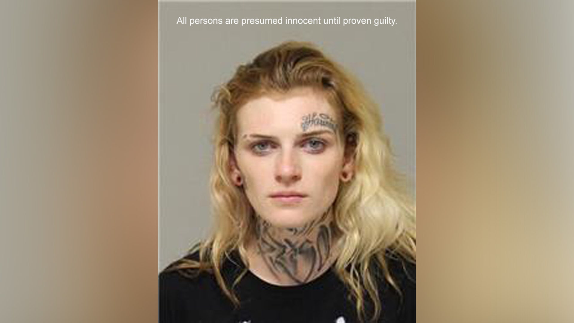 A mugshot of Corinne Presley