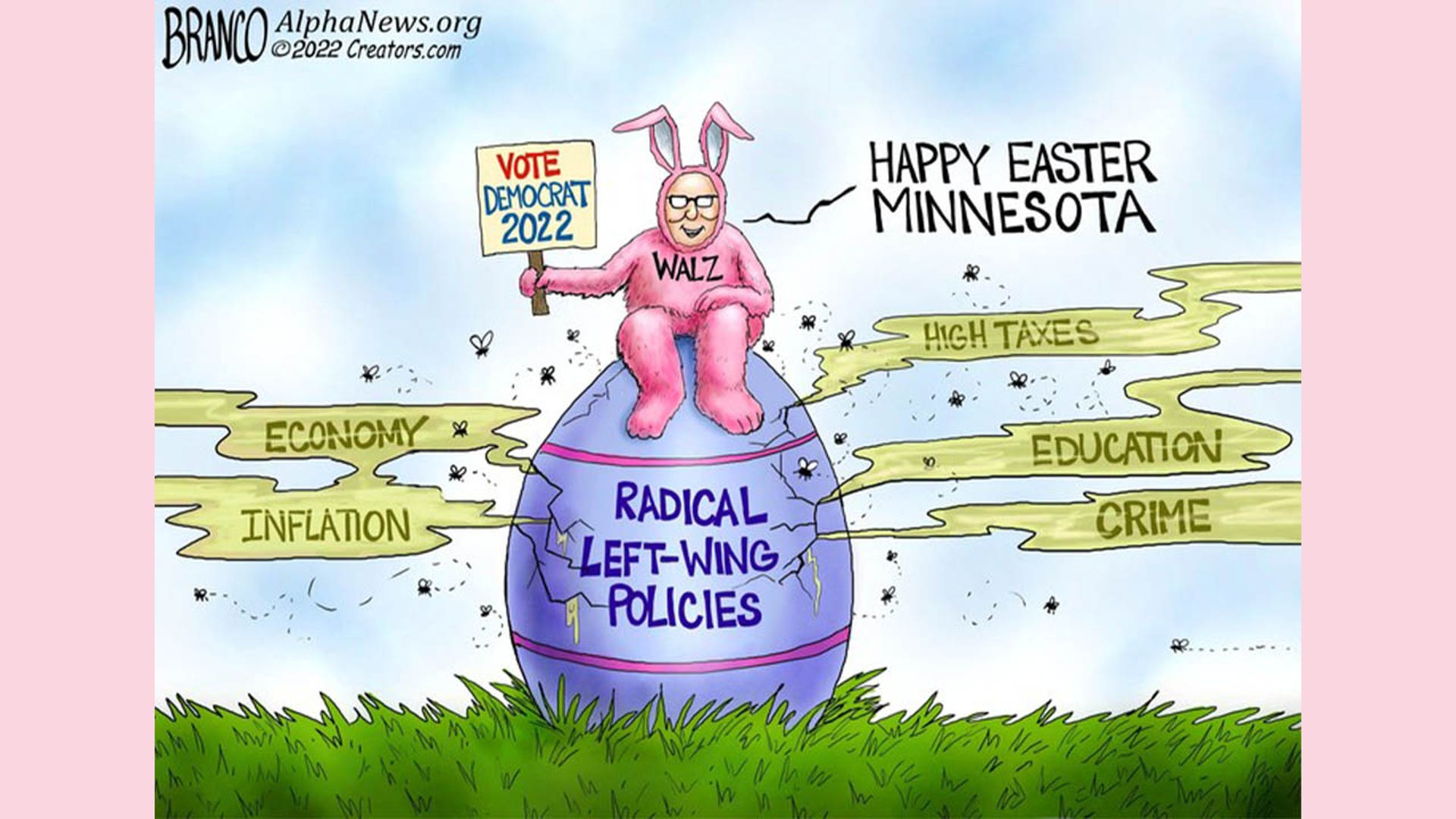 Tim Walz in political cartoon