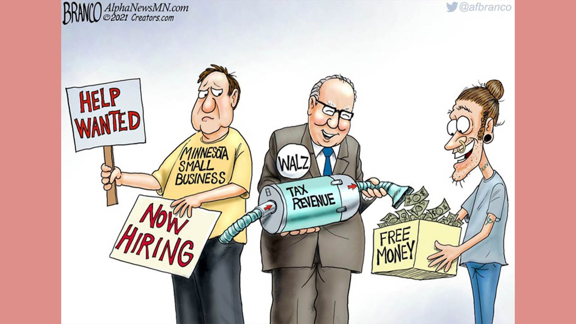 Tim Walz in political cartoon