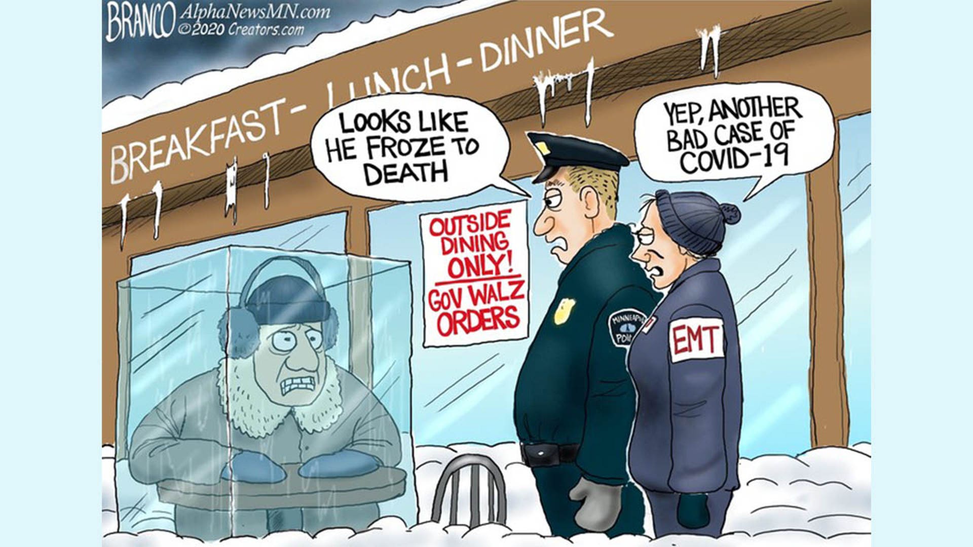 Tim Walz in political cartoon