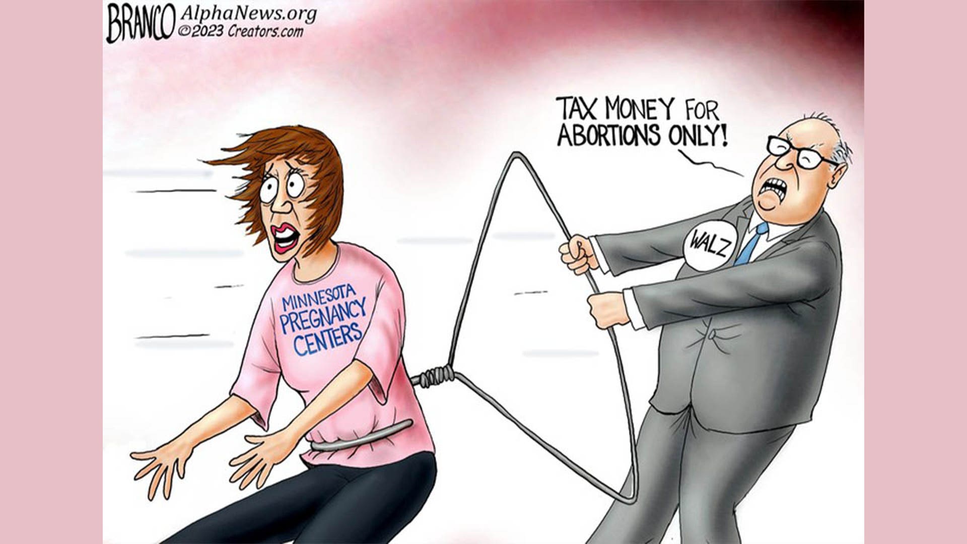 Tim Walz in political cartoon