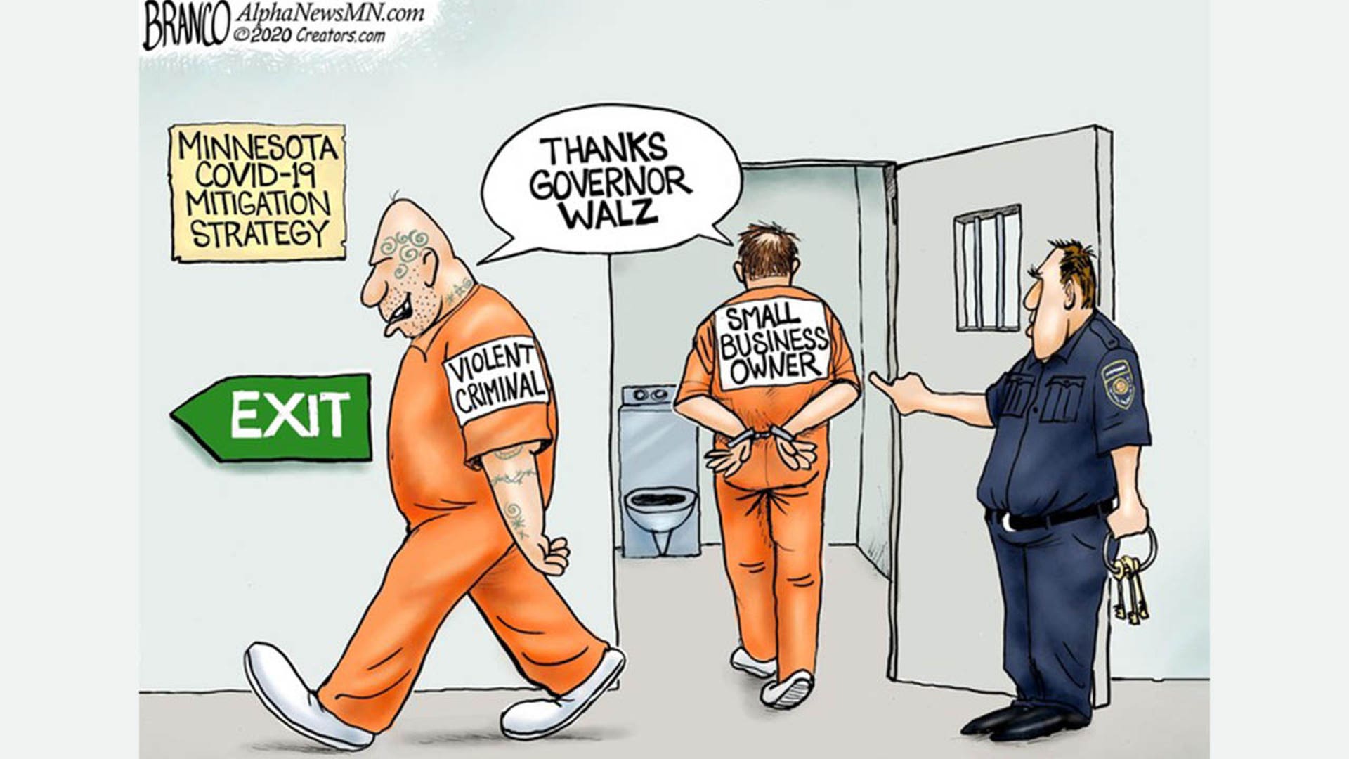 Tim Walz in political cartoon