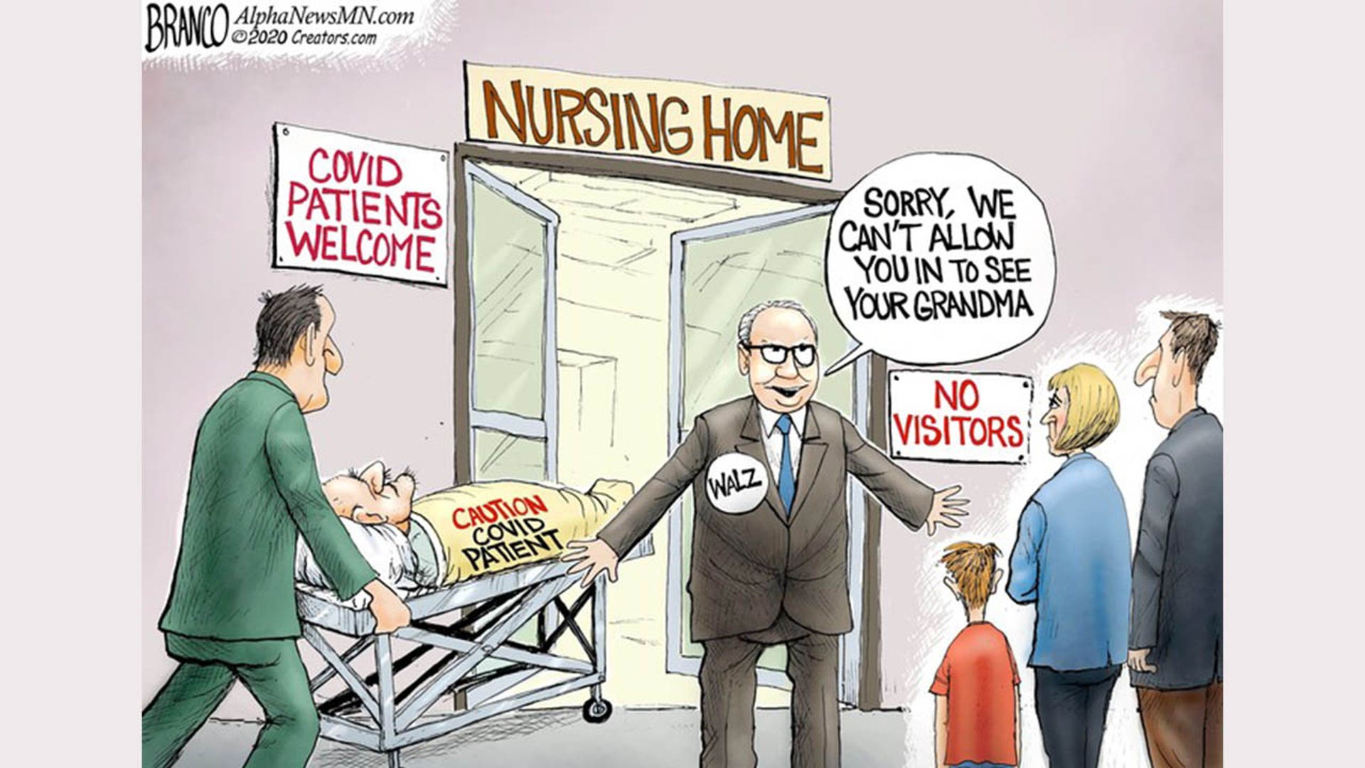 Tim Walz in political cartoon