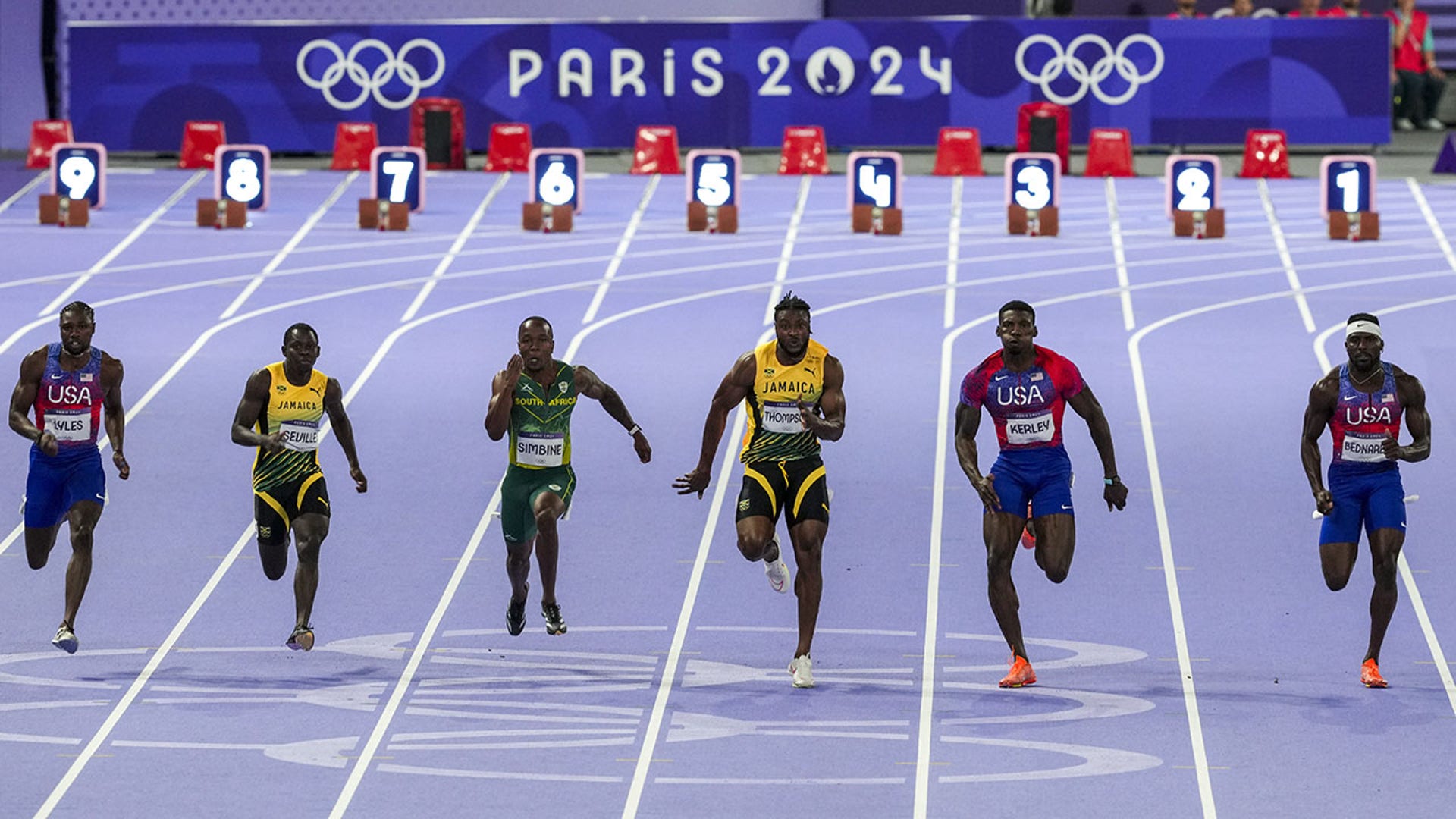 Runners come down the line