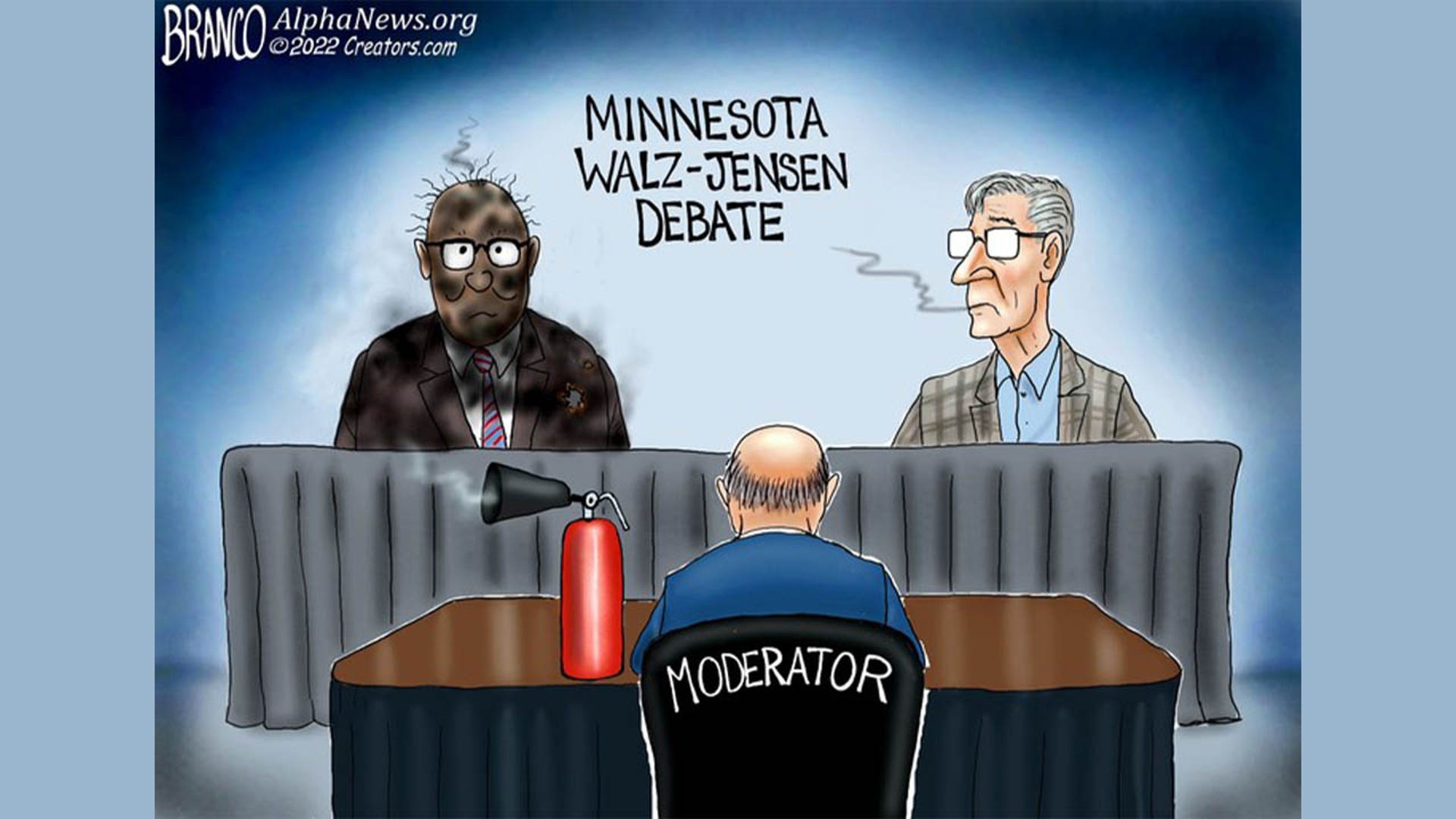 Tim Walz in political cartoon