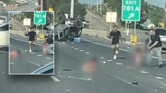 Toddlers in diapers stranded on highway after being ejected during crash: video - Fox News