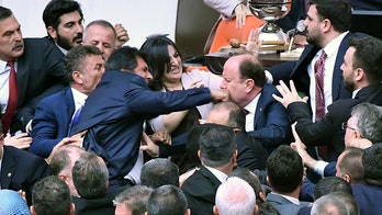 Turkey’s parliament descends into chaotic, bloody brawl over jailed opposition leader