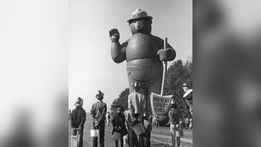 Smokey Bear balloon in the Thanksgiving Parade.