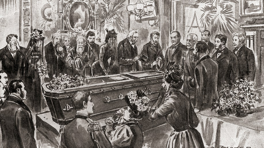 An illustration from Benjamin Harrison's funeral