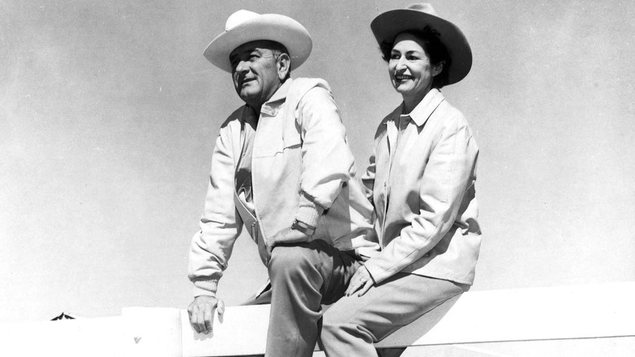 Lyndon B. Johnson and his wife, Lady Bird