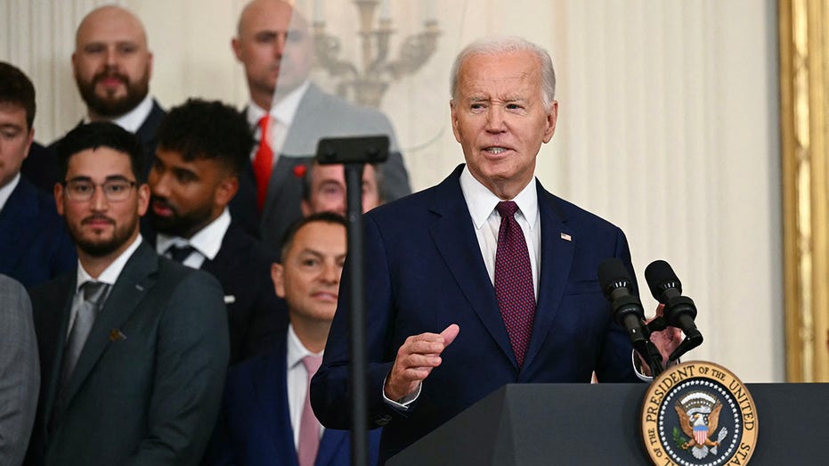 President Biden asks for direction during Rangers' World Series celebration at White House: 'What am I doing?'