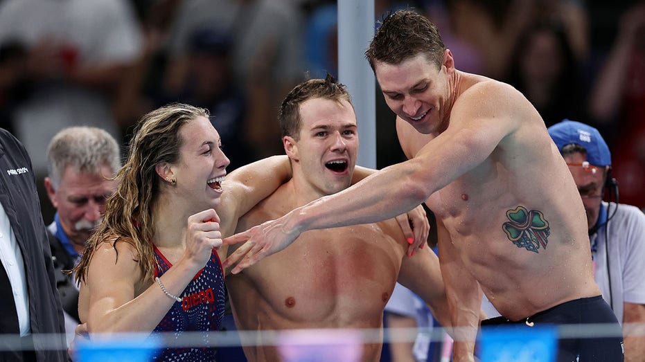 USA mixed 4x100M medley relay team breaks world record to win gold at Olympics