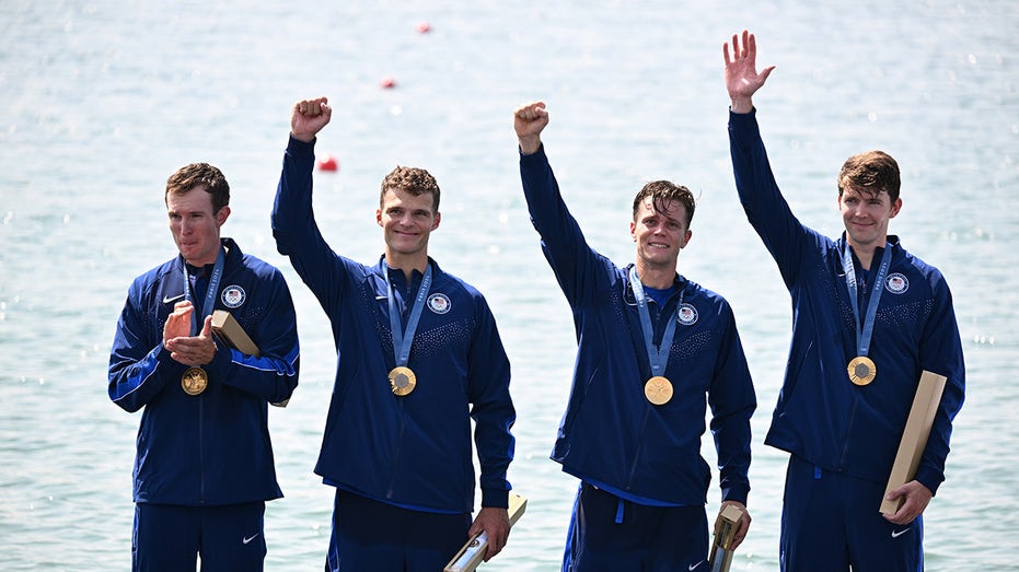 USA edges New Zealand to capture gold in men's coxless four final