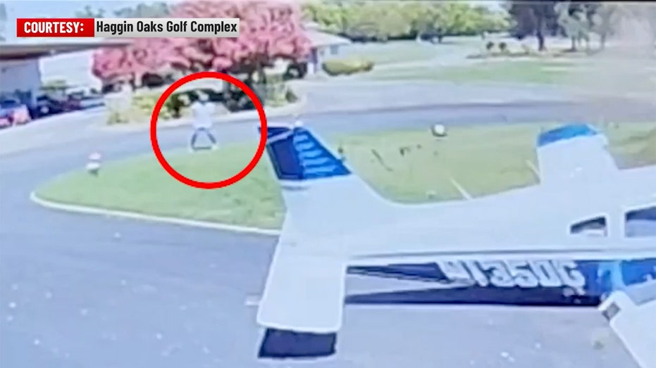 Pilot survives crash landing at California golf course with barely a scratch