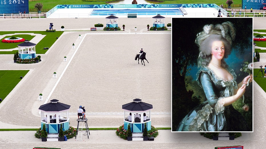 Olympians compete on stunning ancient grounds where Marie Antoinette lived, threw lavish parties