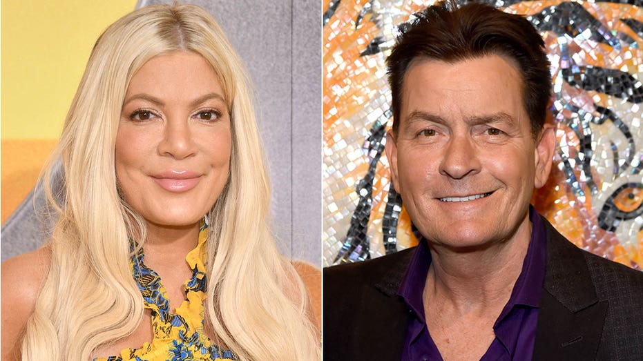 Tori Spelling claims Charlie Sheen once handed her a ‘hot crack pipe’ when she walked into his condo