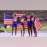 Vernon Norwood, Kaylyn Brown, Bryce Deadmon and Shamier Little pose