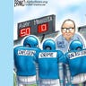 Tim Walz in political cartoon