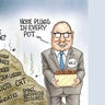 Tim Walz in political cartoon