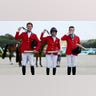 Karl Cook, Laura Kraut, and McLain Ward pose
