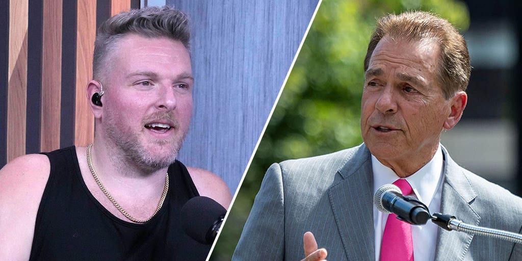 Pat McAfee feeds steak to Nick Saban out of his hand on ESPN