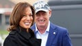 Democratic presidential nominee Vice President Kamala Harris smiles next to Sen. Mark Kelly, D-Ariz., as she departs for the U.S.-Mexico border from Joint Base Andrews, Md., Friday, Sept. 27, 2024. (Kevin Lamarque/Pool via AP) - Fox News