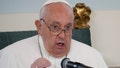Pope Francis delivers his message during a meeting with the authorities and the civil society in the Grande Galerie of the Castle of Laeken, Brussels, Friday, Sept. 27, 2024. - Fox News