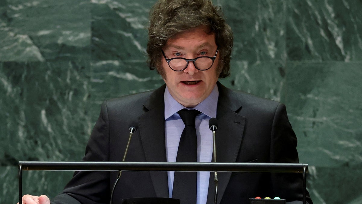 Argentine President Javier Milei addresses the 79th United Nations General Assembly at U.N. headquarters in New York on Sept. 24, 2024.