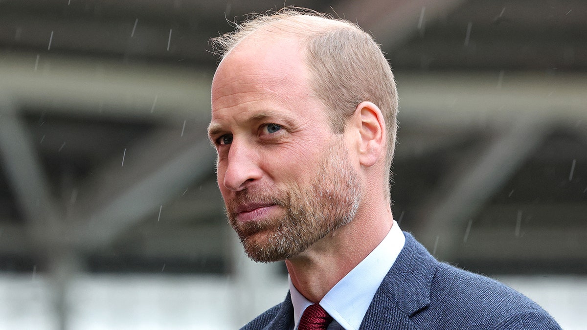 A close-up of Prince William in a navy suit.