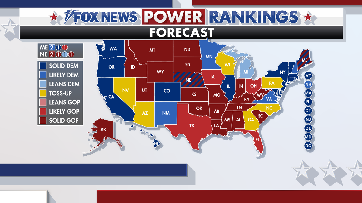 Fox News Power Rankings Presidential Predictions.