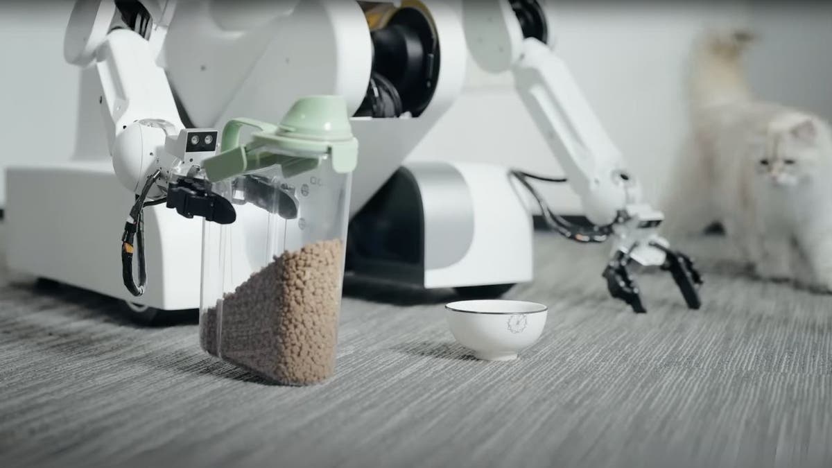 El robot ayudante chino puede limpiar, cocinar e incluso lanzar a canasta