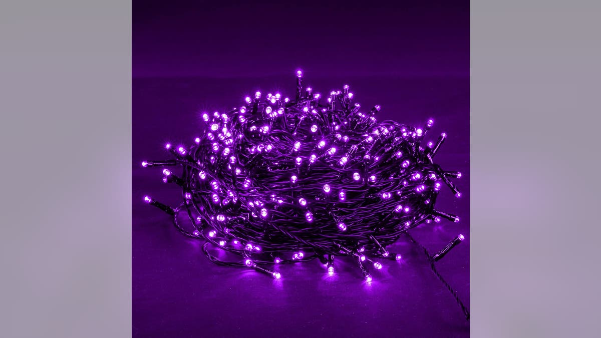 Add some eerie lighting to your Halloween decorations. 