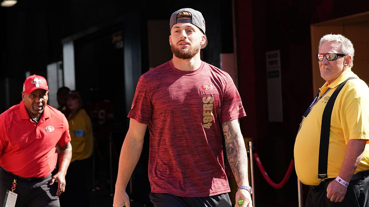 Ricky Pearsall walks on field