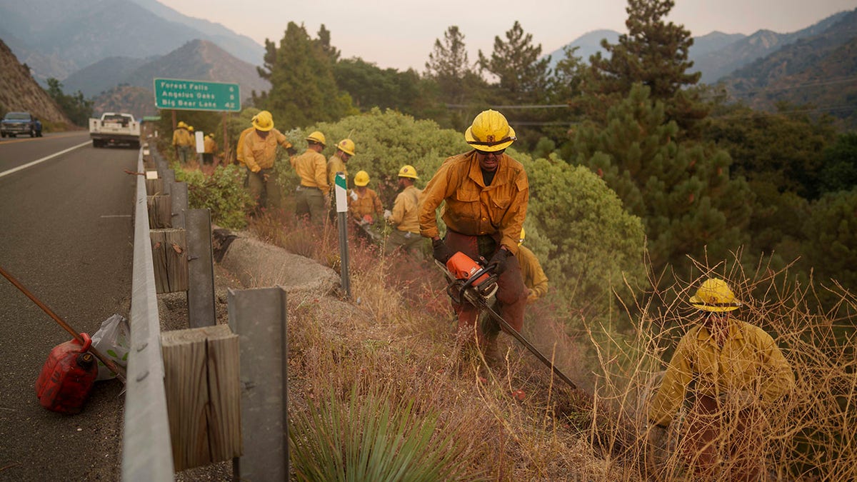 Bomberos combatiendo el incendio de Line