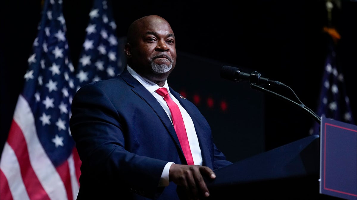 Robinson speaks at the Trump rally in Asheville