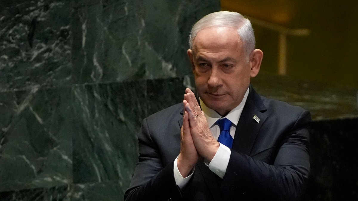 El primer ministro de Israel, Benjamin Netanyahu, se dirige al 79º período de sesiones de la Asamblea General de las Naciones Unidas el viernes 27 de septiembre de 2024.