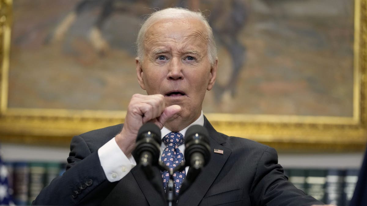 Biden coughs during Hurricane Helene presser