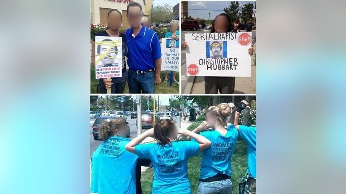 Manifestantes em 2014, opondo-se à libertação do "Estuprador de Fronhas" Cristopher Hubbart.