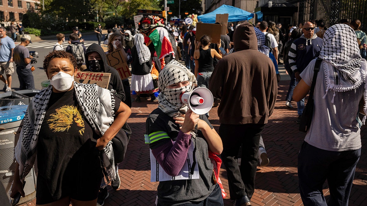 Protest in front of Columbia University