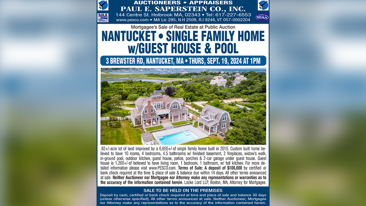 Flyer for the foreclosure auction