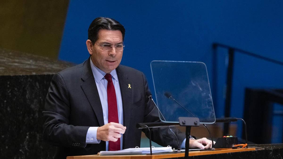 El embajador de Israel ante la ONU, Danny Danon, durante su intervención en la Asamblea General.