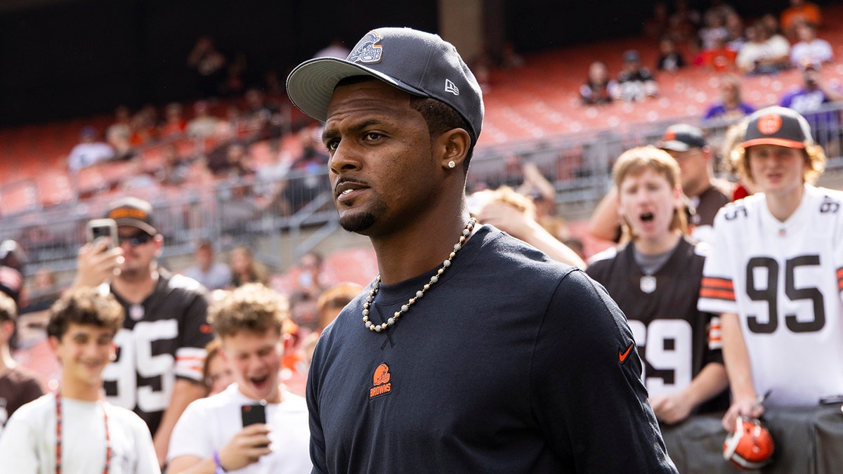 Deshaun Watson looks on