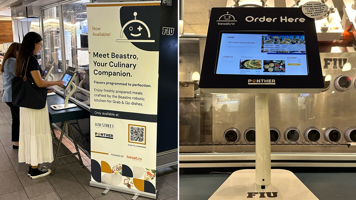 Beastro is Florida International University's culinary companion, arsenic  students spot  their bid   astatine  its kiosk and the robot cook  prepares their meals.