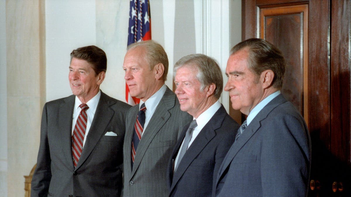 Presidents Reagan, Ford, Carter and Nixon. 