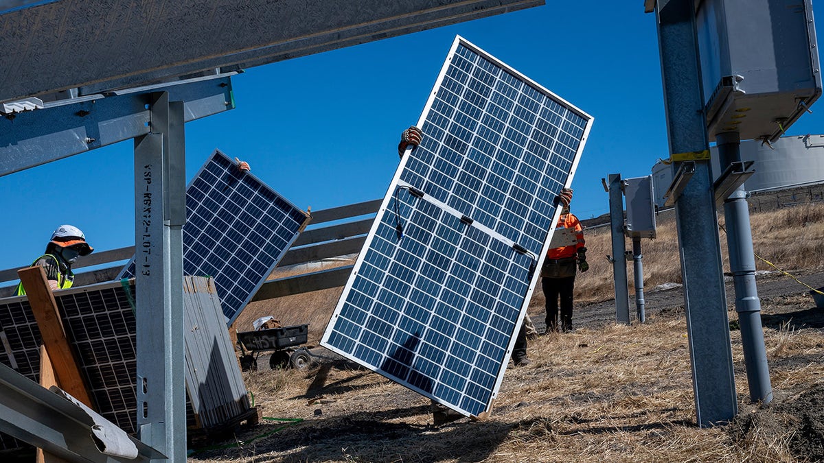 Solar panels being installed