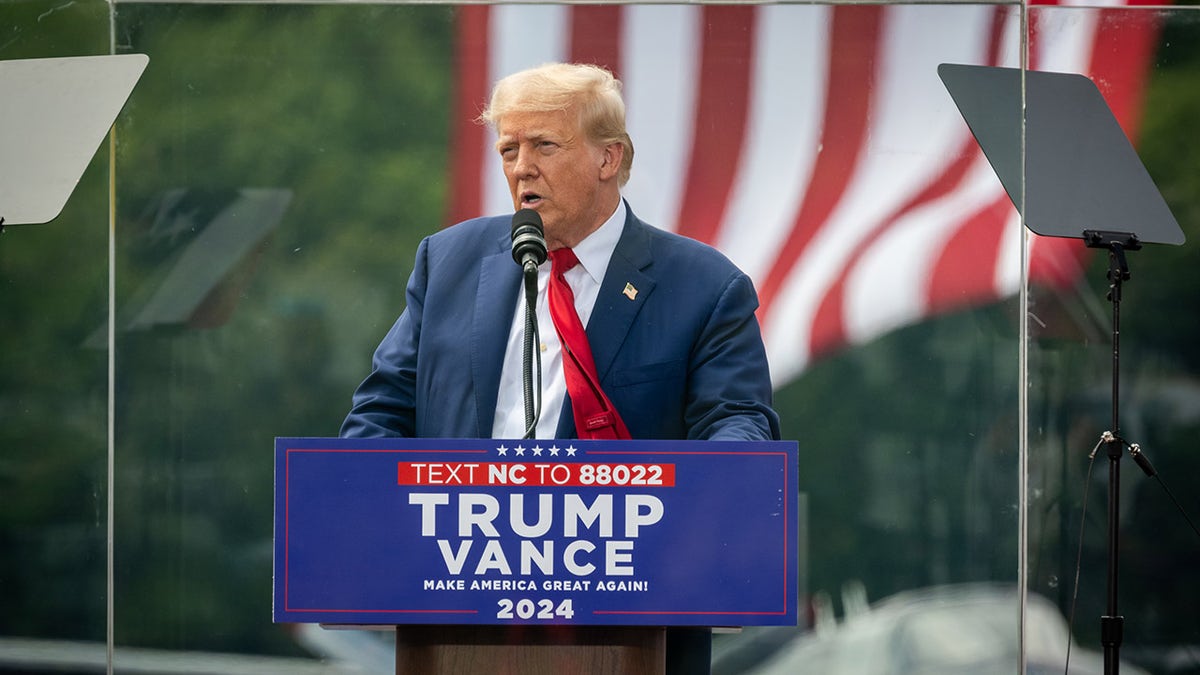 Close-up of Trump during a rally in North Carolina 